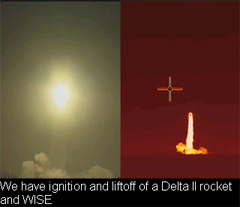 WISE launch in both visible and infrared light