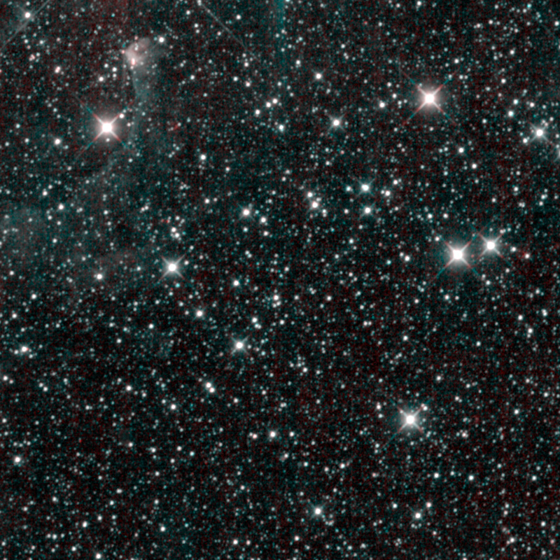 WISEs final picture shows thousands of stars in a patch of the Milky Way Galaxy.